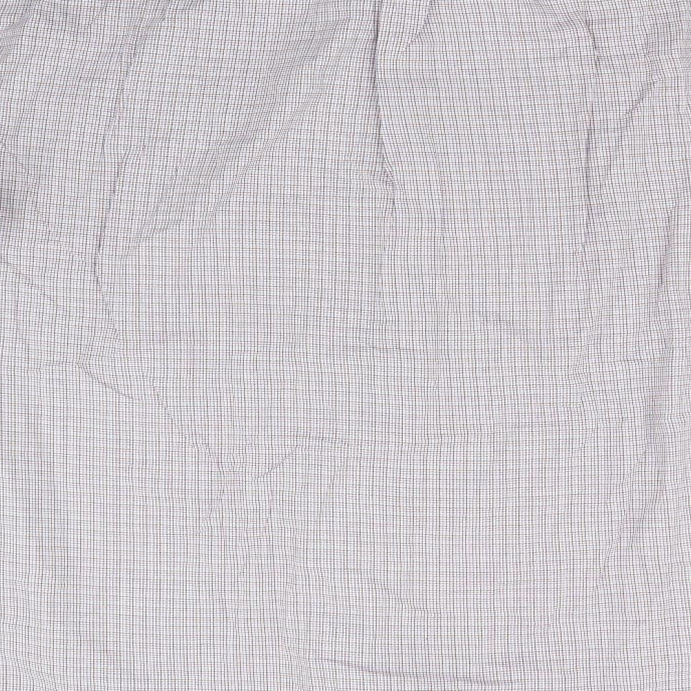Tomas Mayes Mens Purple Check Button-Up Size 2XL - Lilac Pink Blue Orange fine line checks Buttons Collar