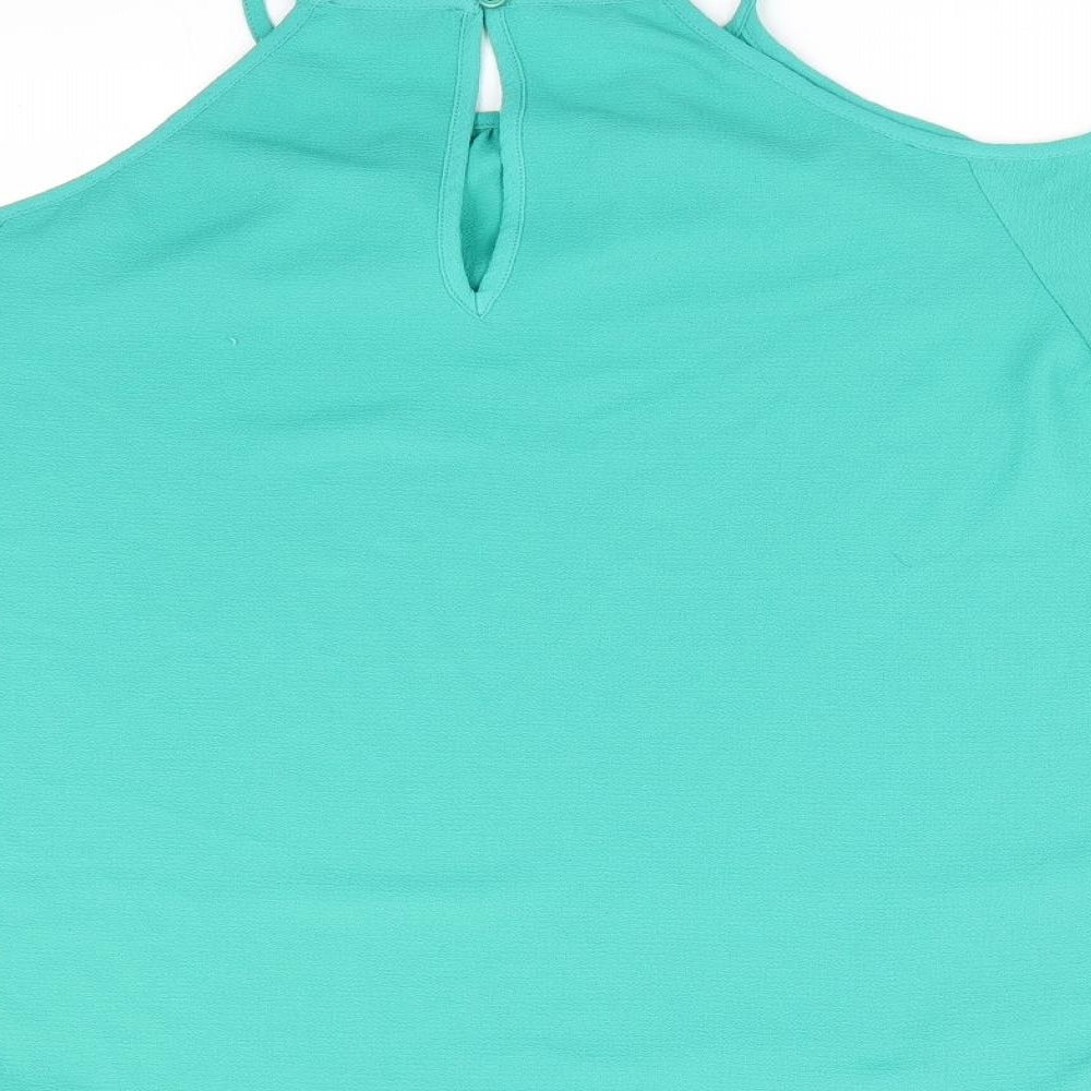Papaya Womens Green Basic Blouse Size 12 - Cut out shoulders
