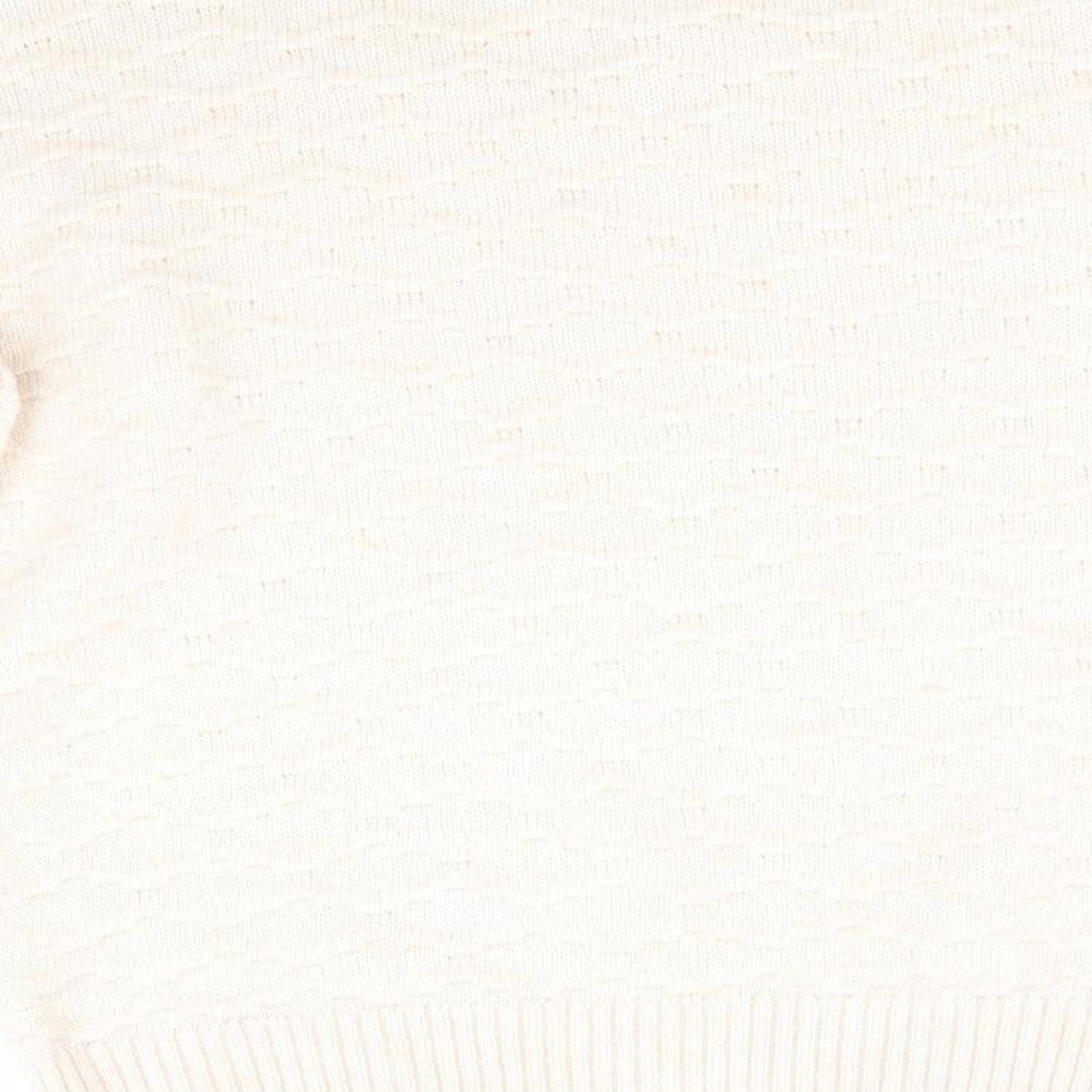 NEXT Womens Ivory Pullover Jumper Size M - Honeycombe knit