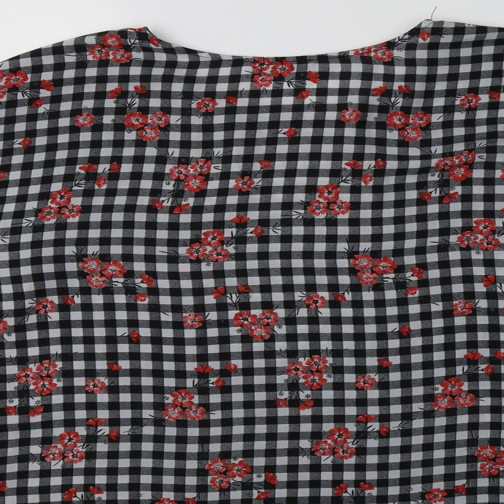 Papaya Womens Grey Check Basic Blouse Size 10
