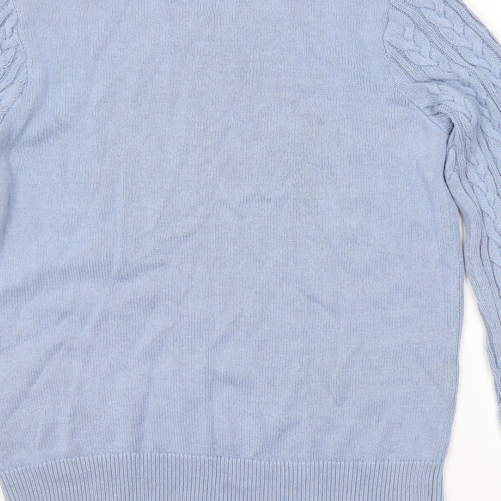 H&M Womens Blue Striped Pullover Jumper Size M