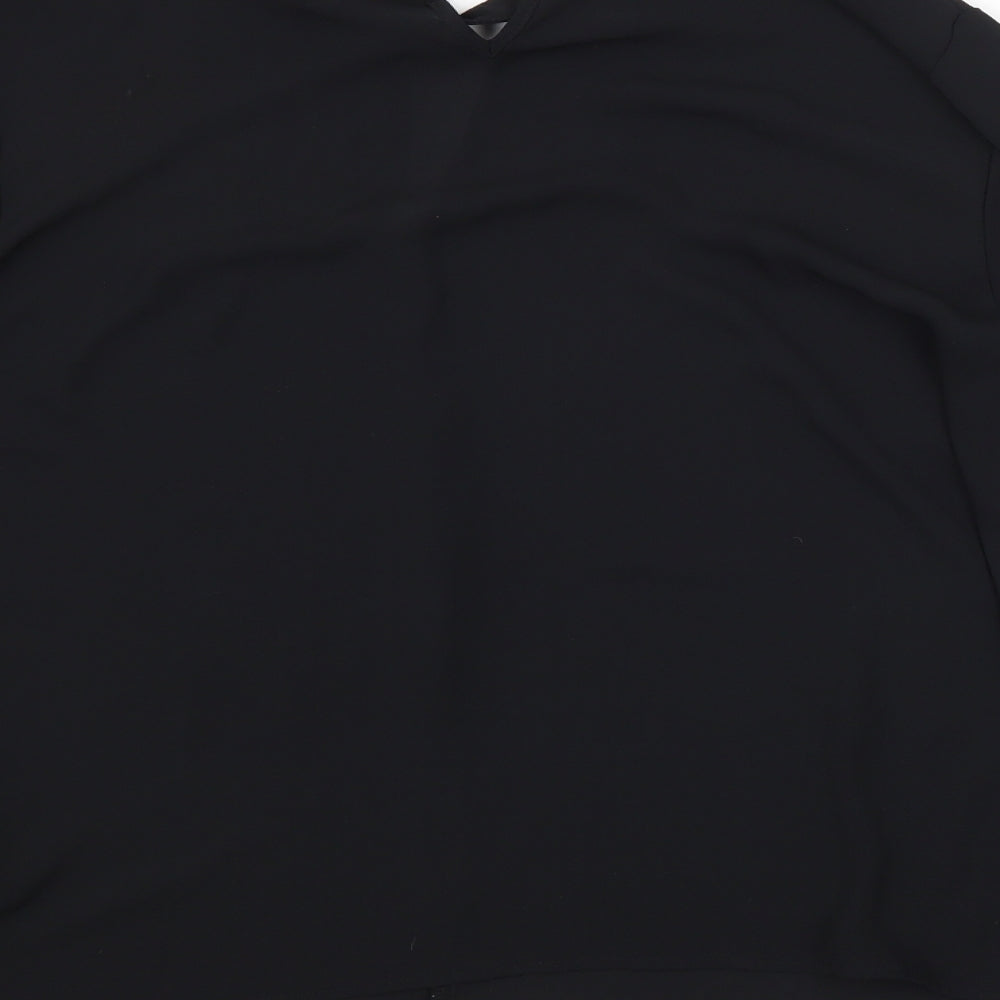 Papaya Womens Black Basic Blouse Size 14