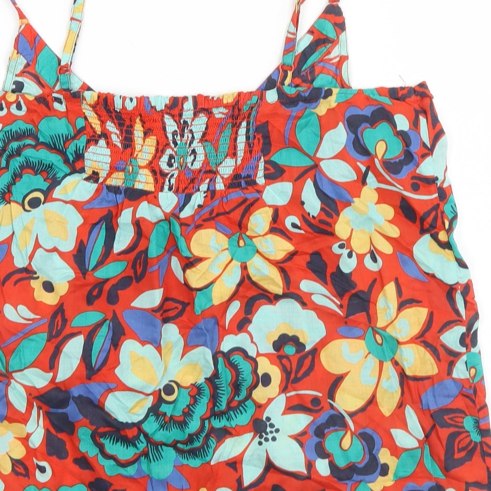 Monsoon Womens Red Floral Basic Tank Size 12
