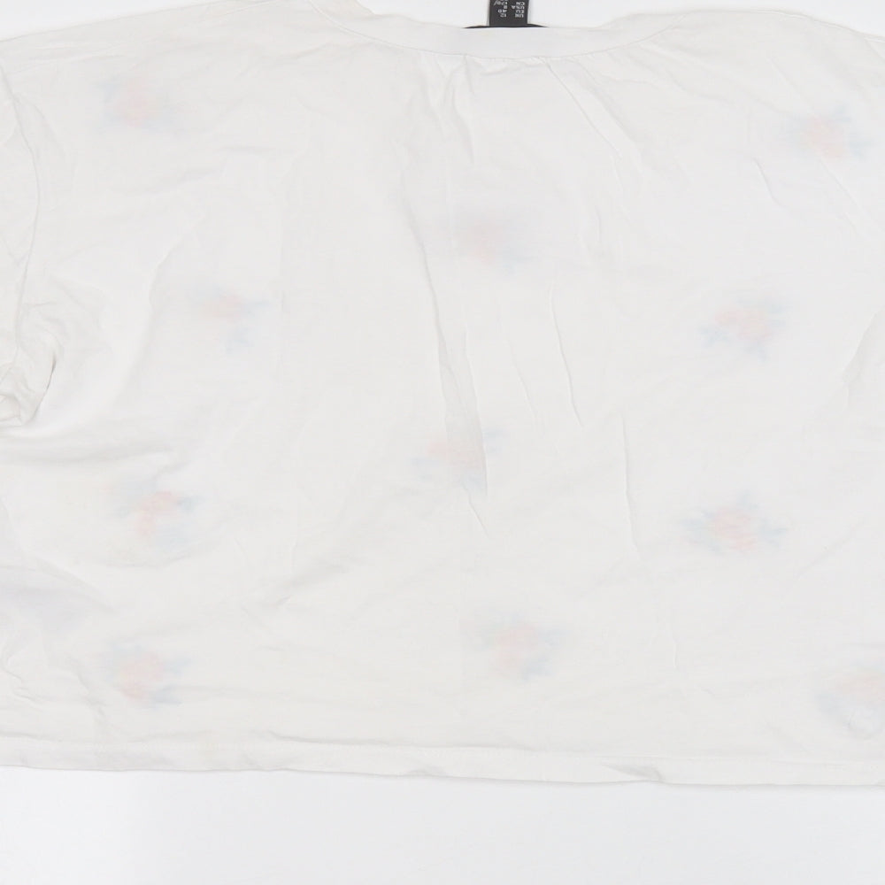 New Look Womens White Basic T-Shirt Size 12