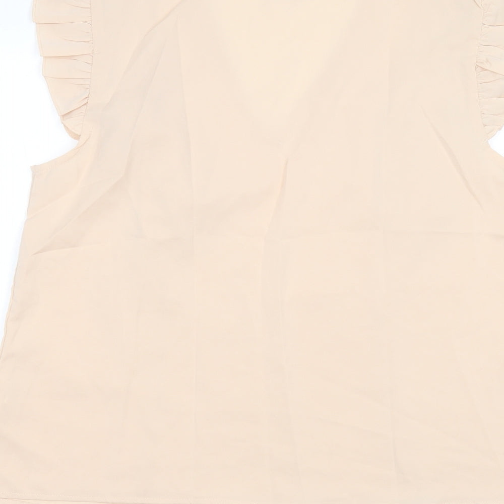 SheIn Womens Beige Basic T-Shirt Size L