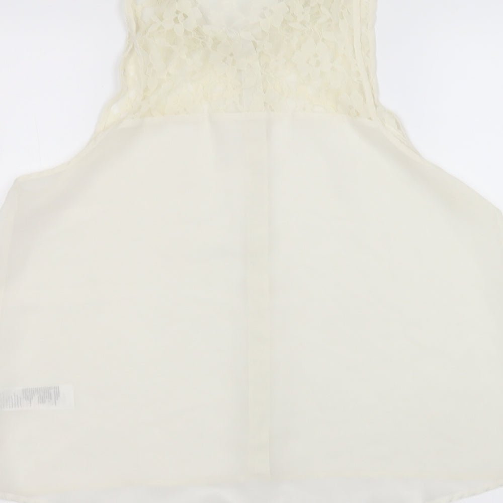 New Look Womens White Basic Button-Up Size 12