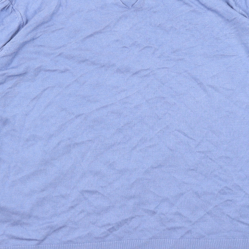 F&F Womens Blue Round Neck Viscose Pullover Jumper Size 14