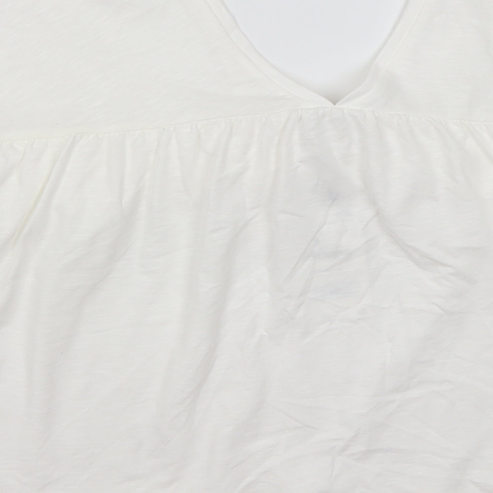 Zara Womens White Cotton Basic Blouse Size S