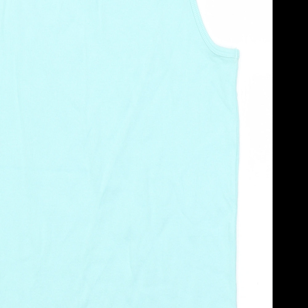 Fresh Produce Womens Blue Cotton Basic Tank Size L