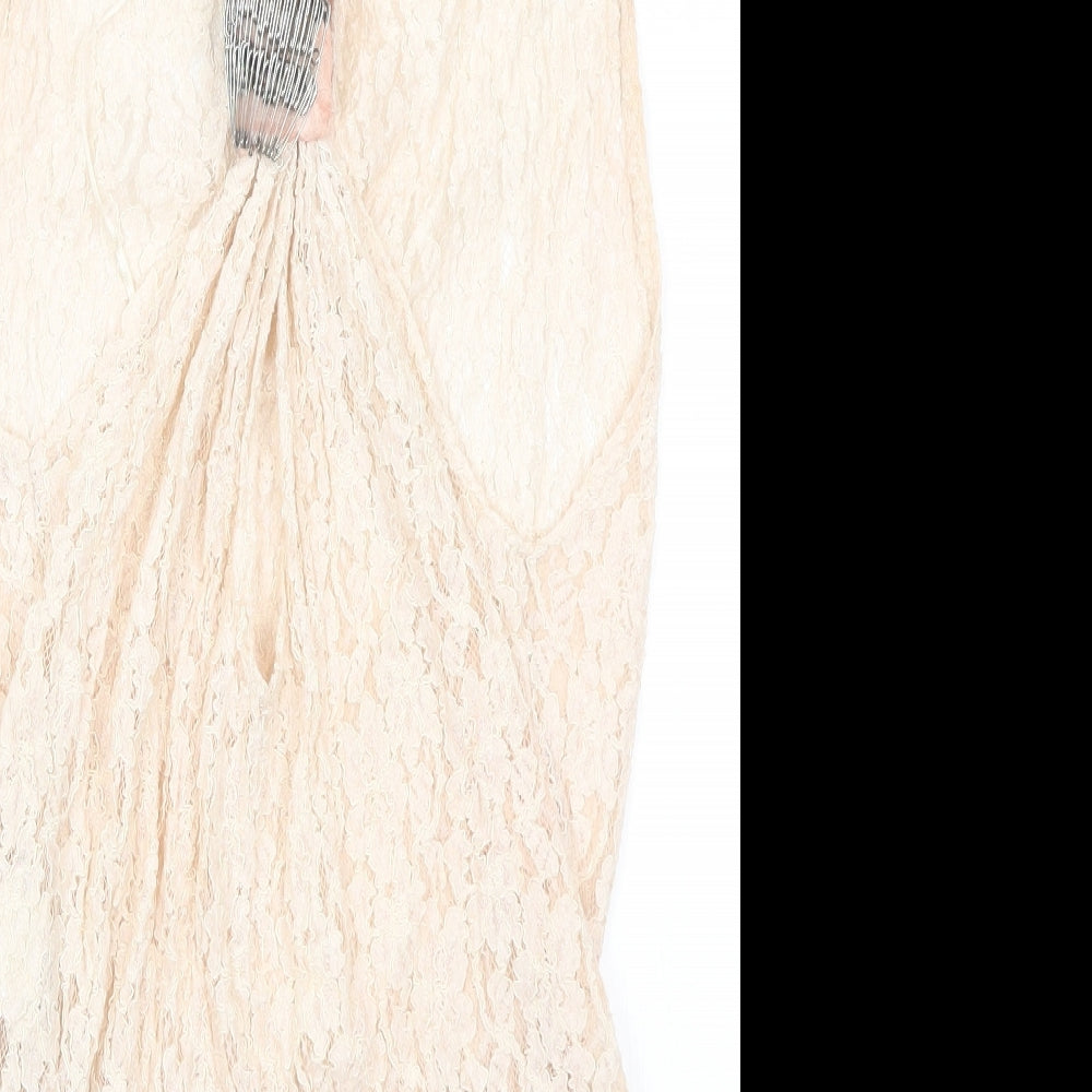 River Island Womens Beige Viscose Bodysuit One-Piece Size 8