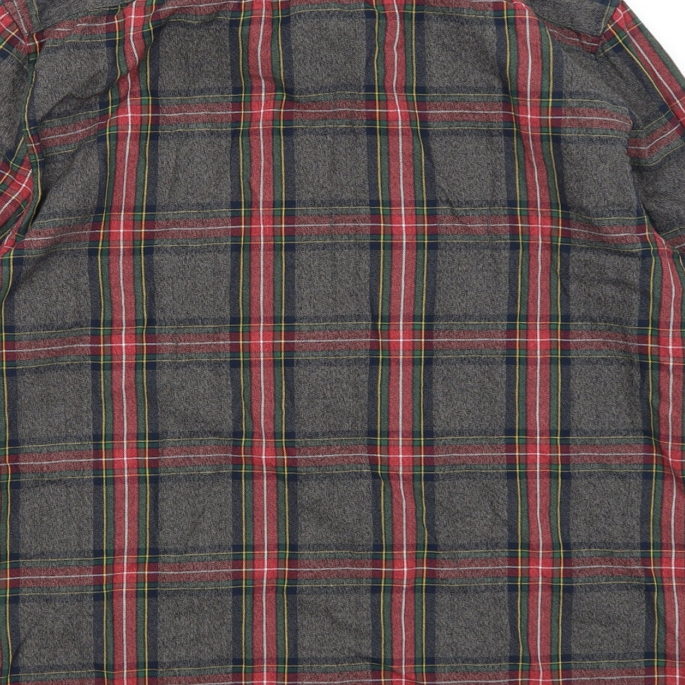 Morley Mens Grey Plaid Cotton Button-Up Size M