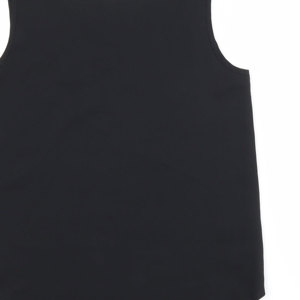 Alexia Womens Black Polyester Basic Blouse Size 12