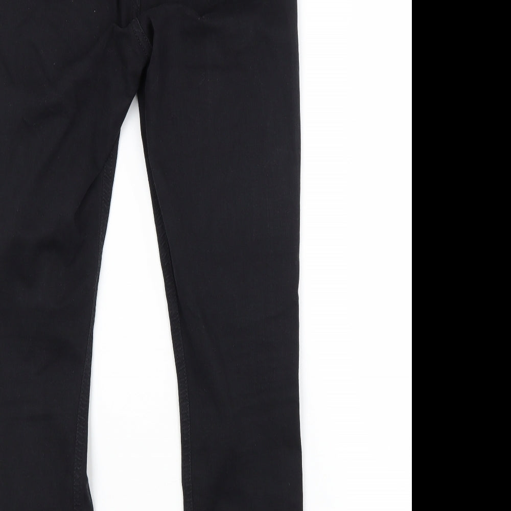 Topshop Womens Black Cotton Straight Jeans Size 30 in L30 in Regular