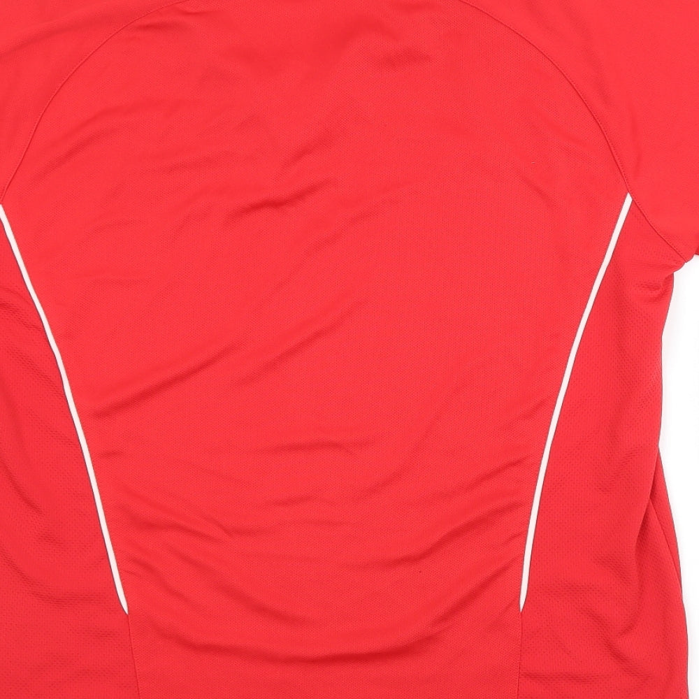 Preworn Mens Red Polyester Jersey Casual Size 38 Collared