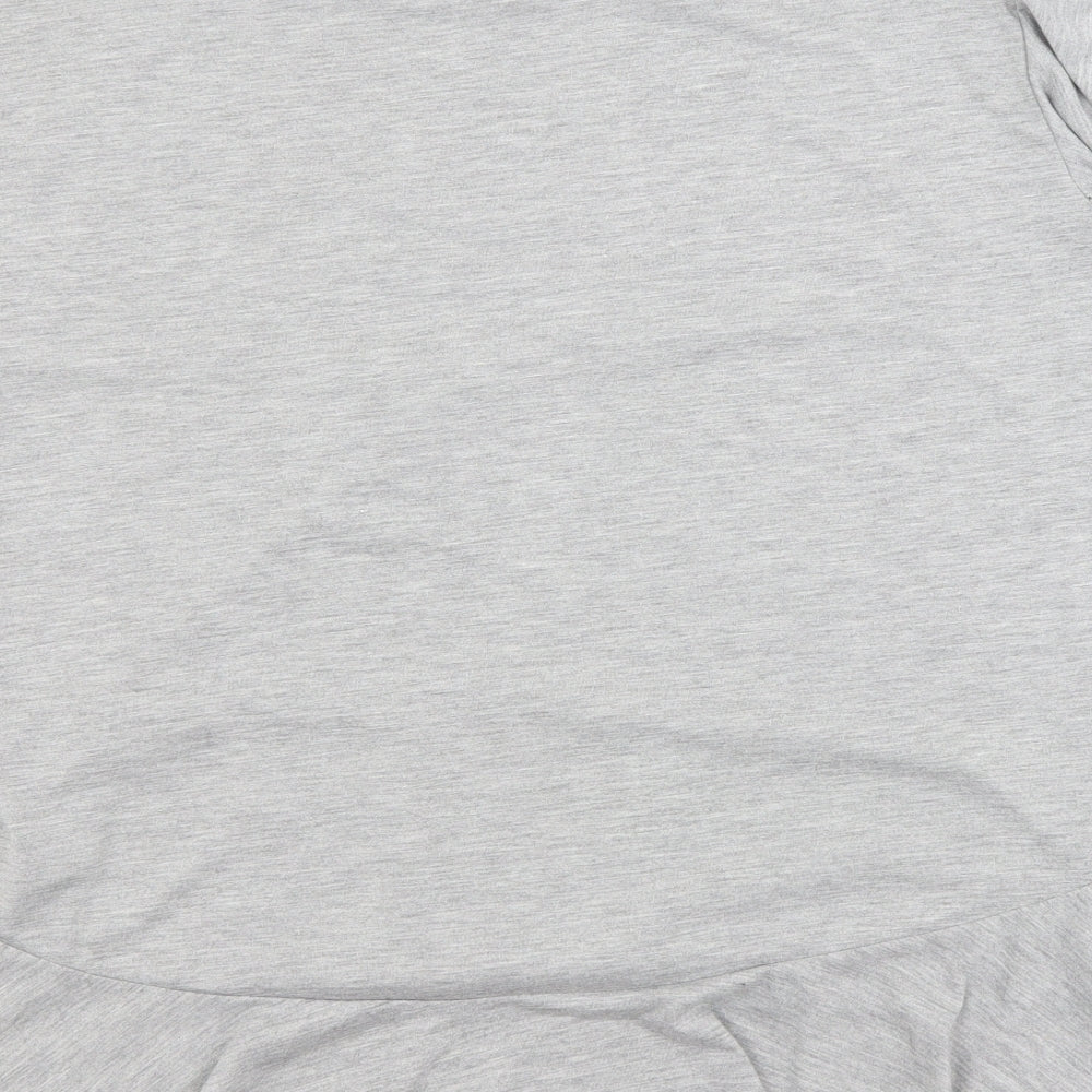 Papaya Womens Grey Polyester Basic Blouse Size 8 Crew Neck