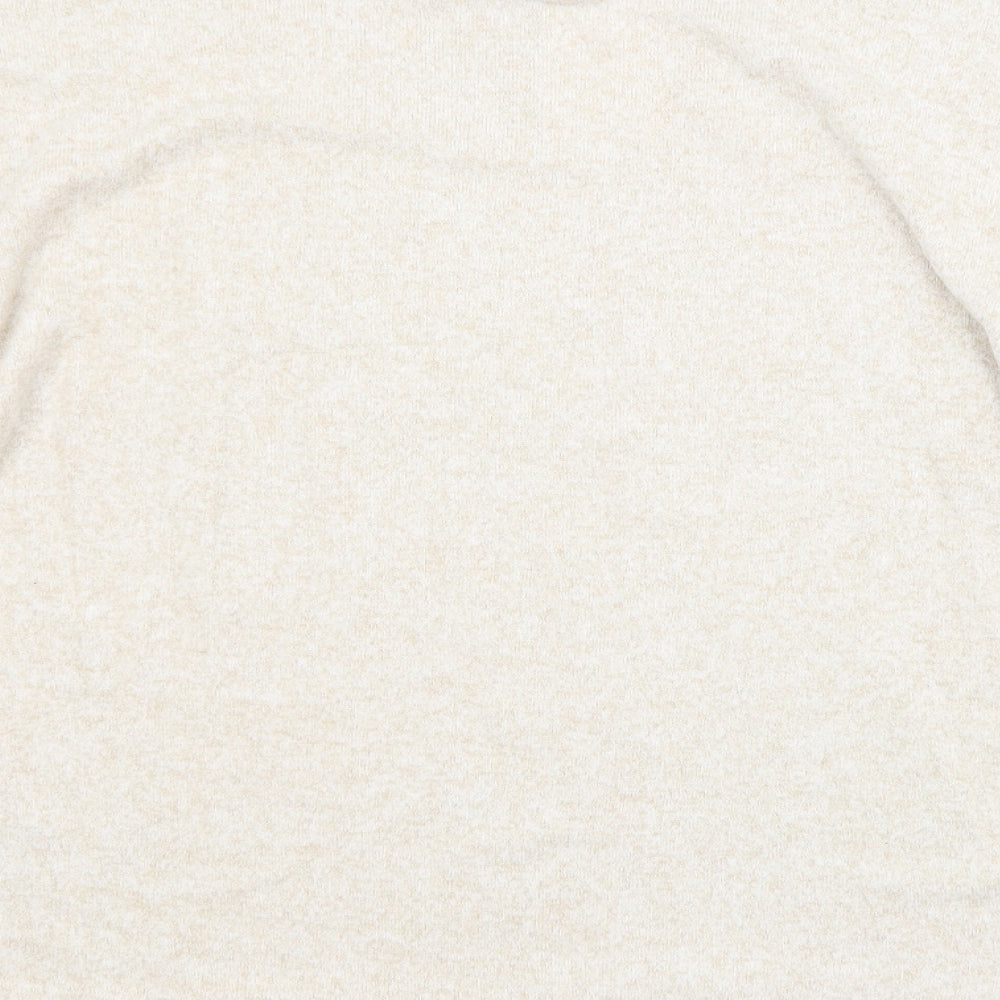 H&M Womens Beige Crew Neck Viscose Pullover Jumper Size S