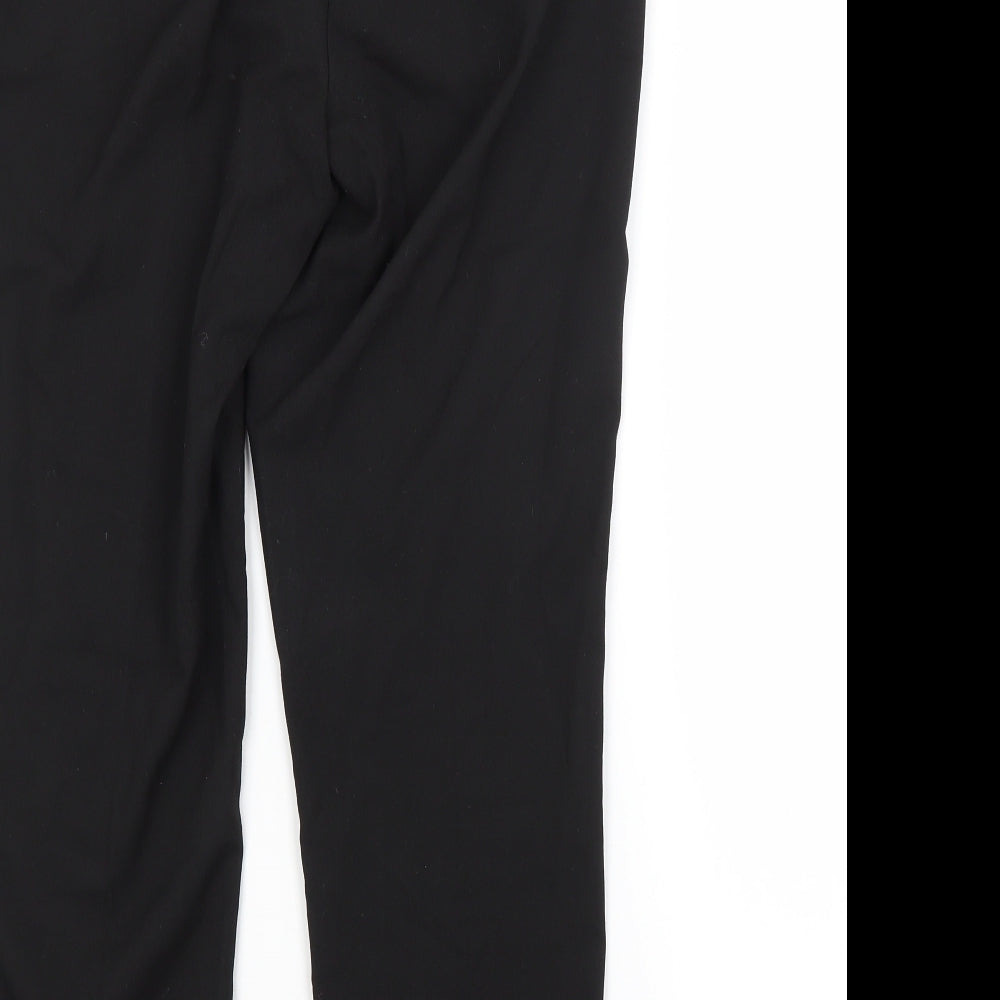 NEXT Womens Black Polyester Trousers Size 10 L26 in Regular