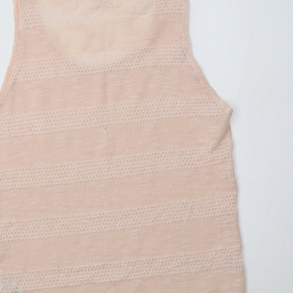 Topshop Womens Pink Polyester Basic Tank Size 12