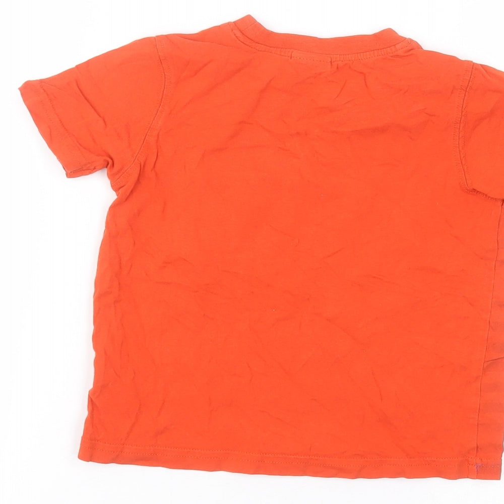 George Boys Orange Cotton Basic T-Shirt Size 2-3 Years