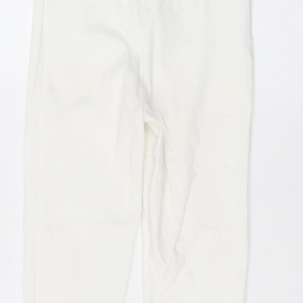 New Look Womens White Cotton Sweatpants Trousers Size 8 Regular