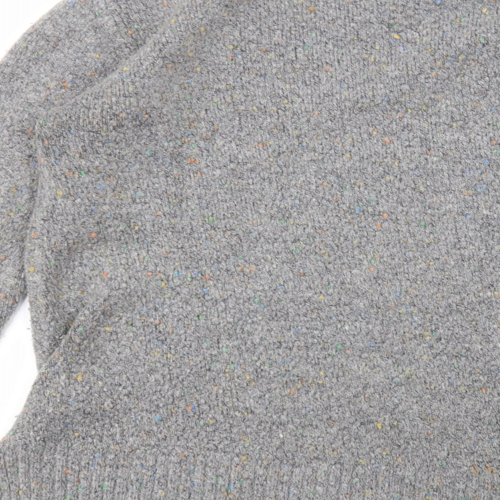 Matalan Womens Grey V-Neck Acrylic Pullover Jumper Size M