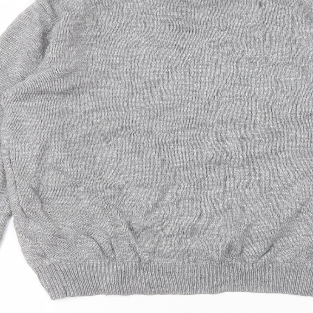 Primark Womens Grey Round Neck Acrylic Pullover Jumper Size M