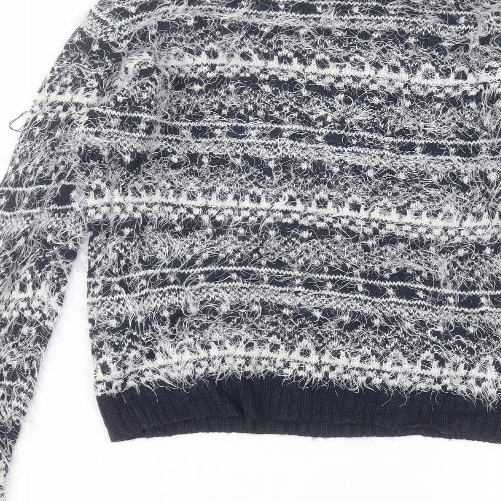 BHS Womens Blue Round Neck Acrylic Pullover Jumper Size 8