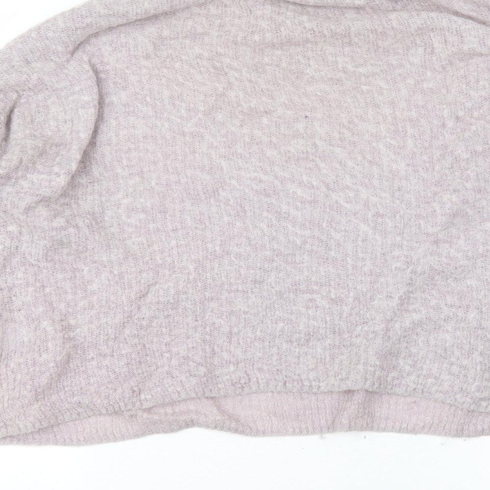 Warehouse Womens Purple Round Neck Acrylic Pullover Jumper Size L
