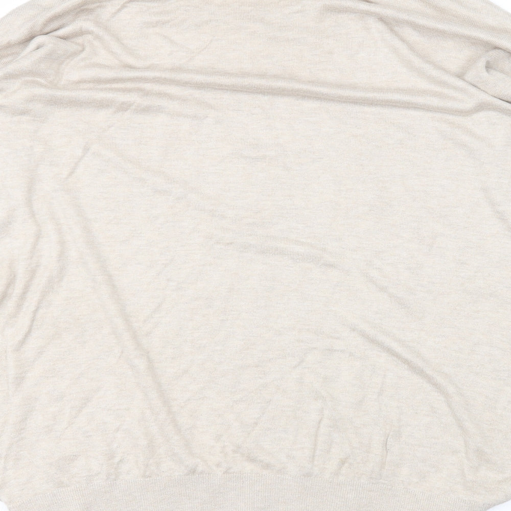 Wallis Womens Beige Round Neck Viscose Pullover Jumper Size M