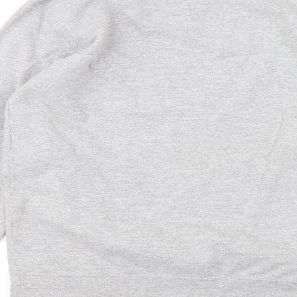 goneretro Mens Grey Round Neck Cotton Pullover Jumper Size M