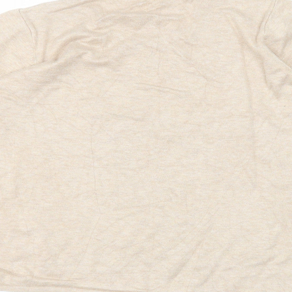 label be Womens Beige Viscose Basic T-Shirt Size 20 Round Neck