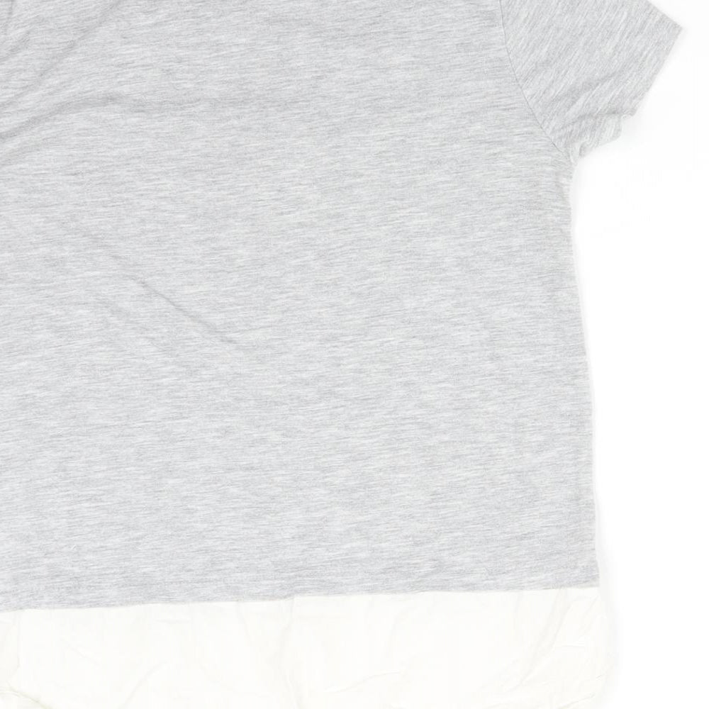 H&M Womens Grey Cotton Basic T-Shirt Size XS Round Neck
