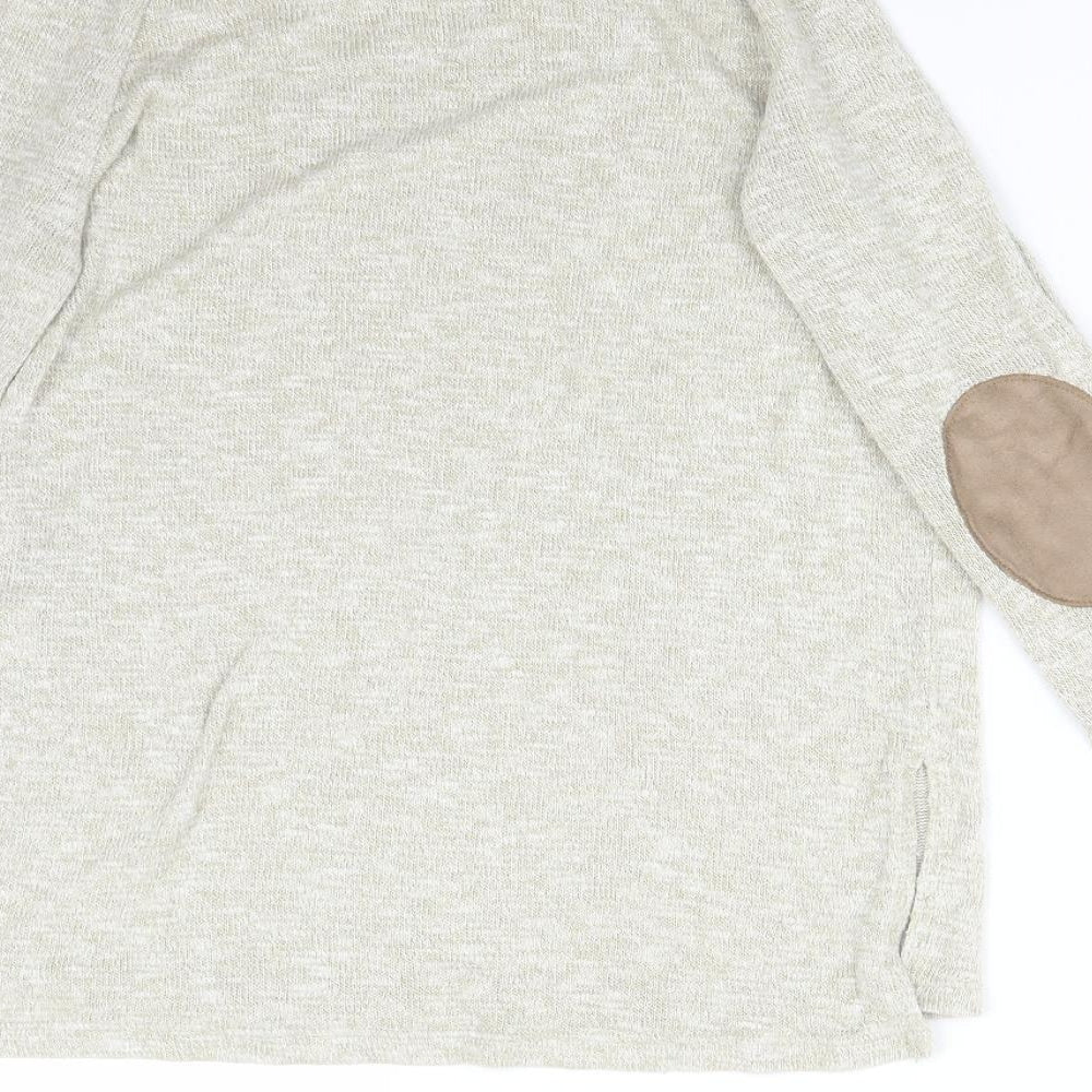 Bershka Womens Beige Viscose Basic T-Shirt Size XS Round Neck