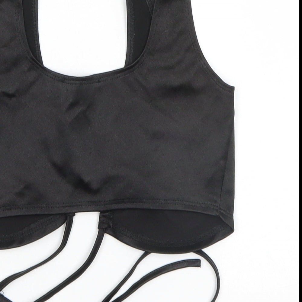 Flounce Womens Black Basic T-Shirt Size 6