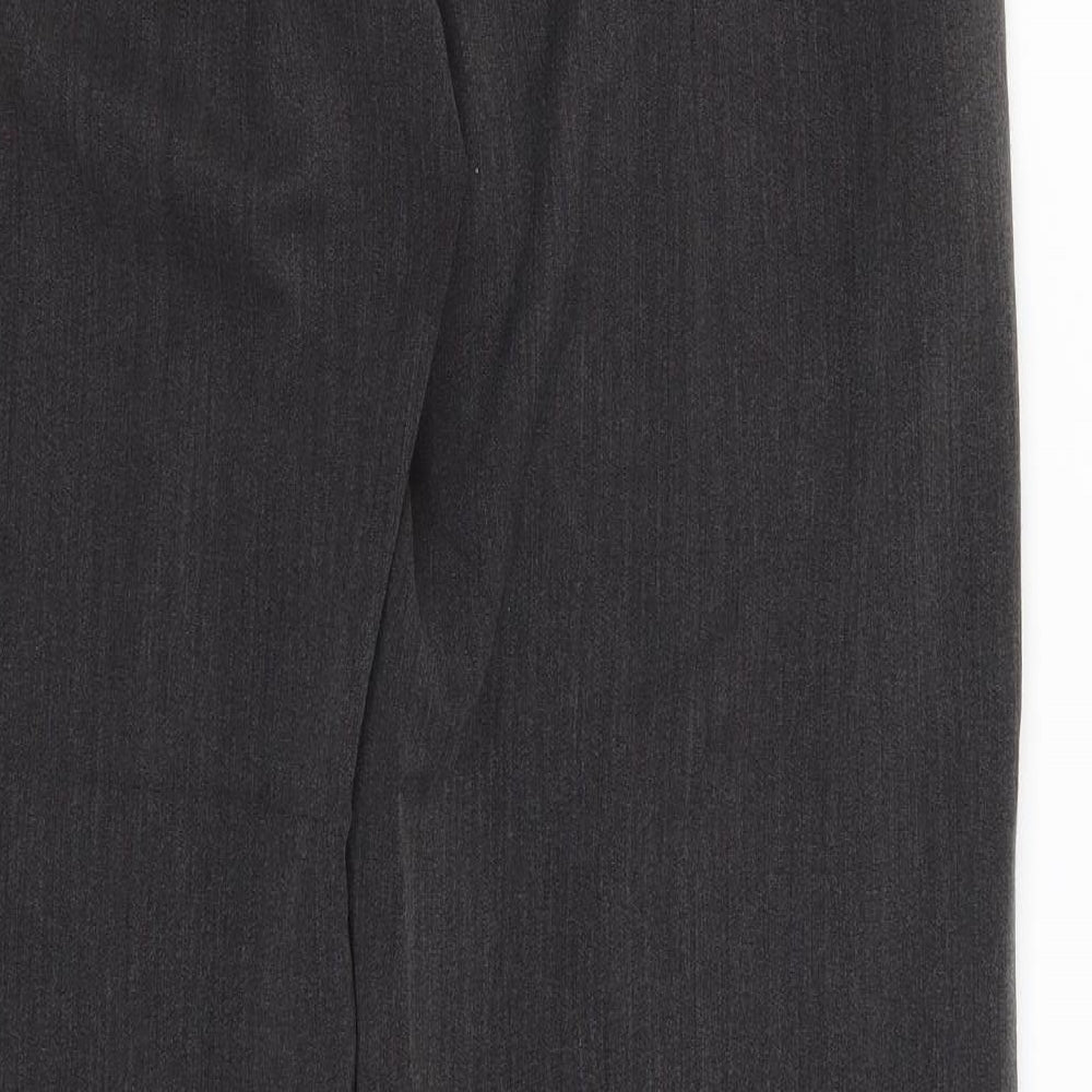 Collection Womens Grey Polyester Dress Pants Trousers Size 14 L31 in Regular