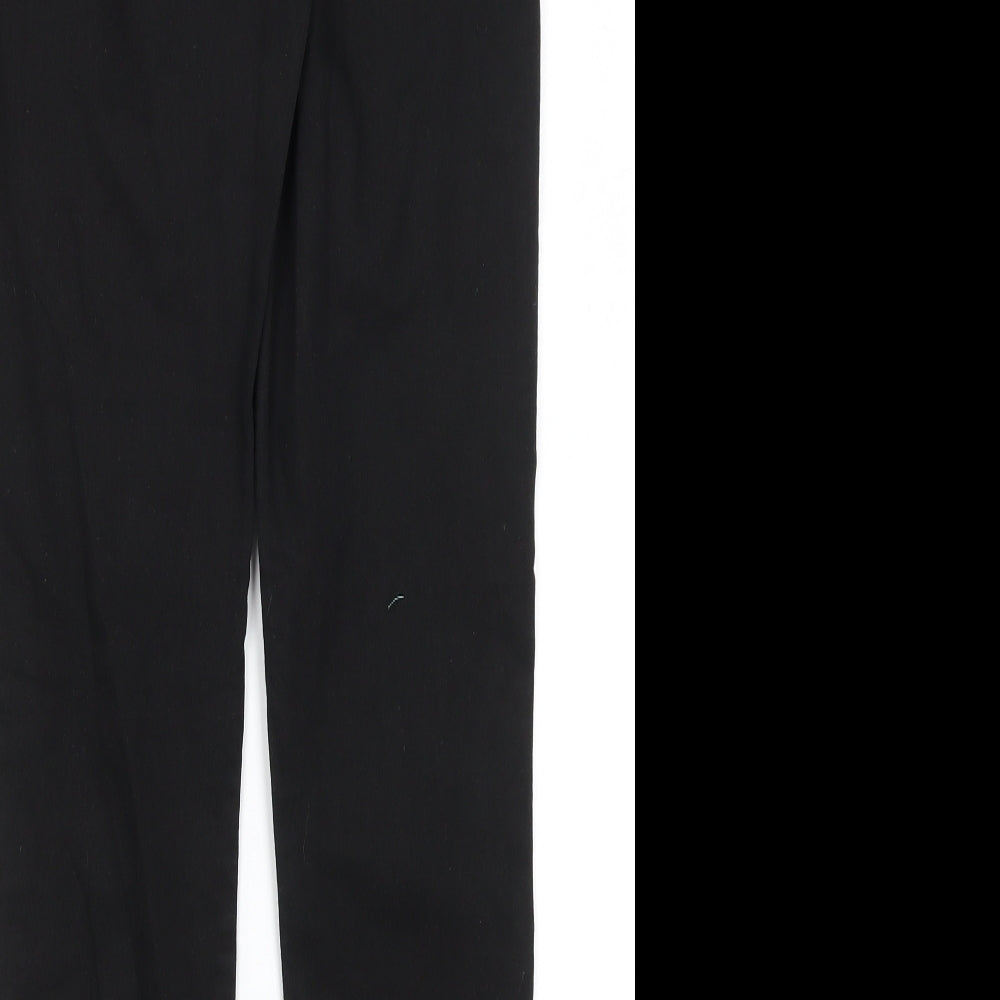 Divided Womens Black Cotton Trousers Size 12 L27 in Regular