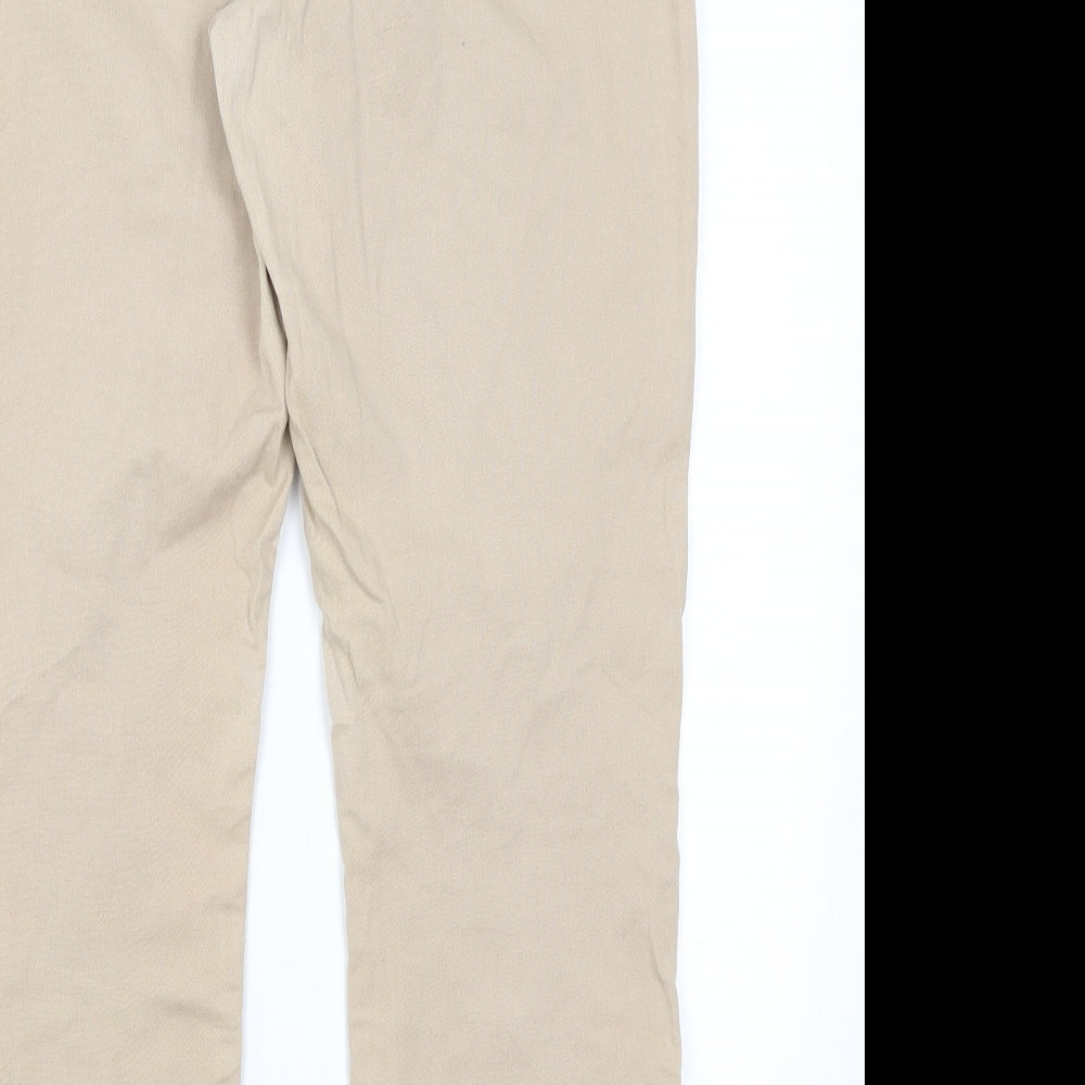 24/7 Womens Beige Cotton Chino Trousers Size 16 L28 in Regular