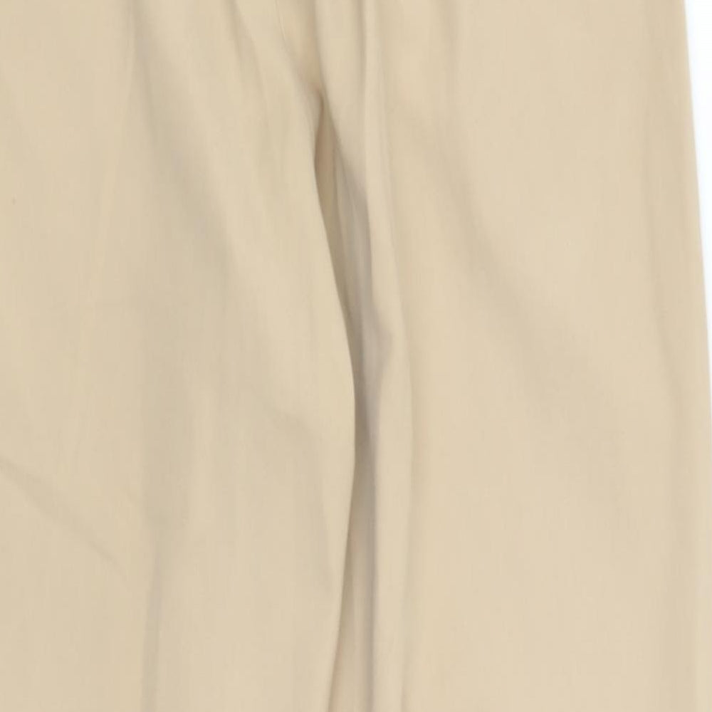 Marks & Spencer Womens Brown Polyester Trousers Size 14 L29.5 in Regular