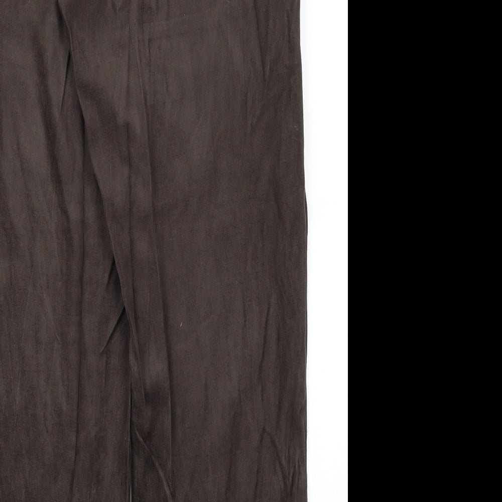 Preworn Womens Brown Viscose Trousers Size 16 L30 in Regular
