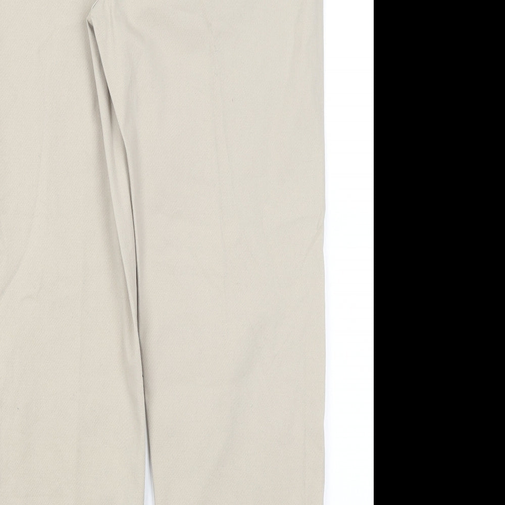 Alexara Womens Beige Cotton Trousers Size 18 L28 in Regular