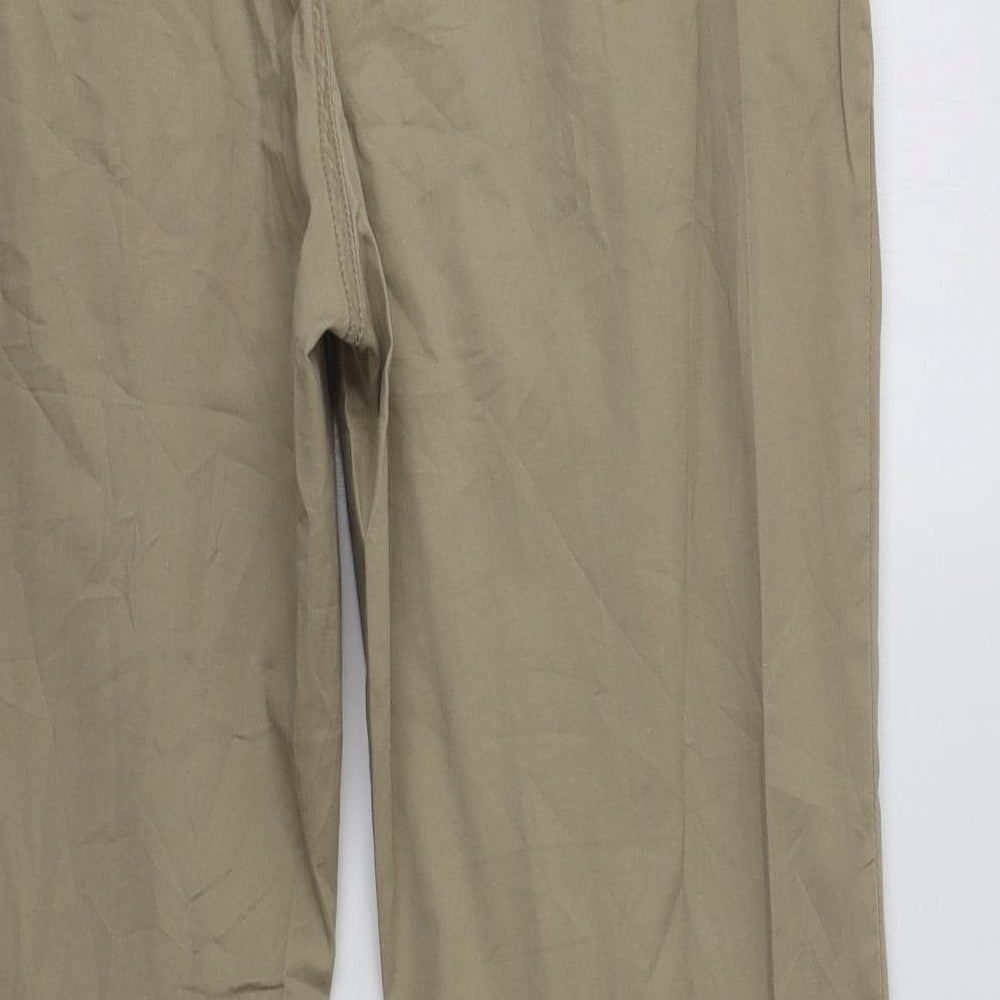 H&M Womens Beige Cotton Trousers Size 10 L30 in Regular
