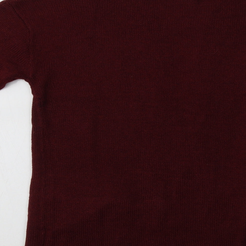 H&M Womens Purple V-Neck Acrylic Cardigan Jumper Size S