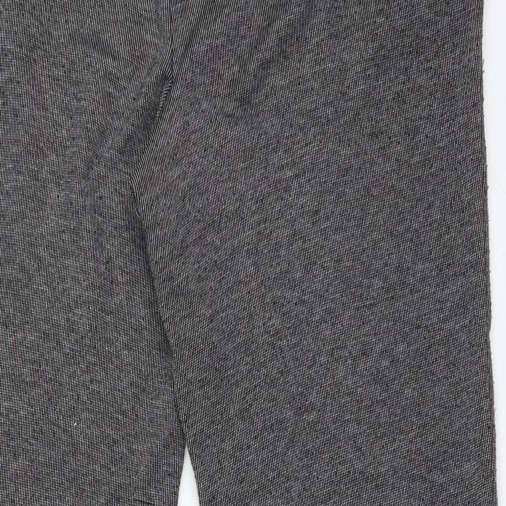 Marks & Spencer Womens Black Polyester Trousers Size 14 L28 in Regular