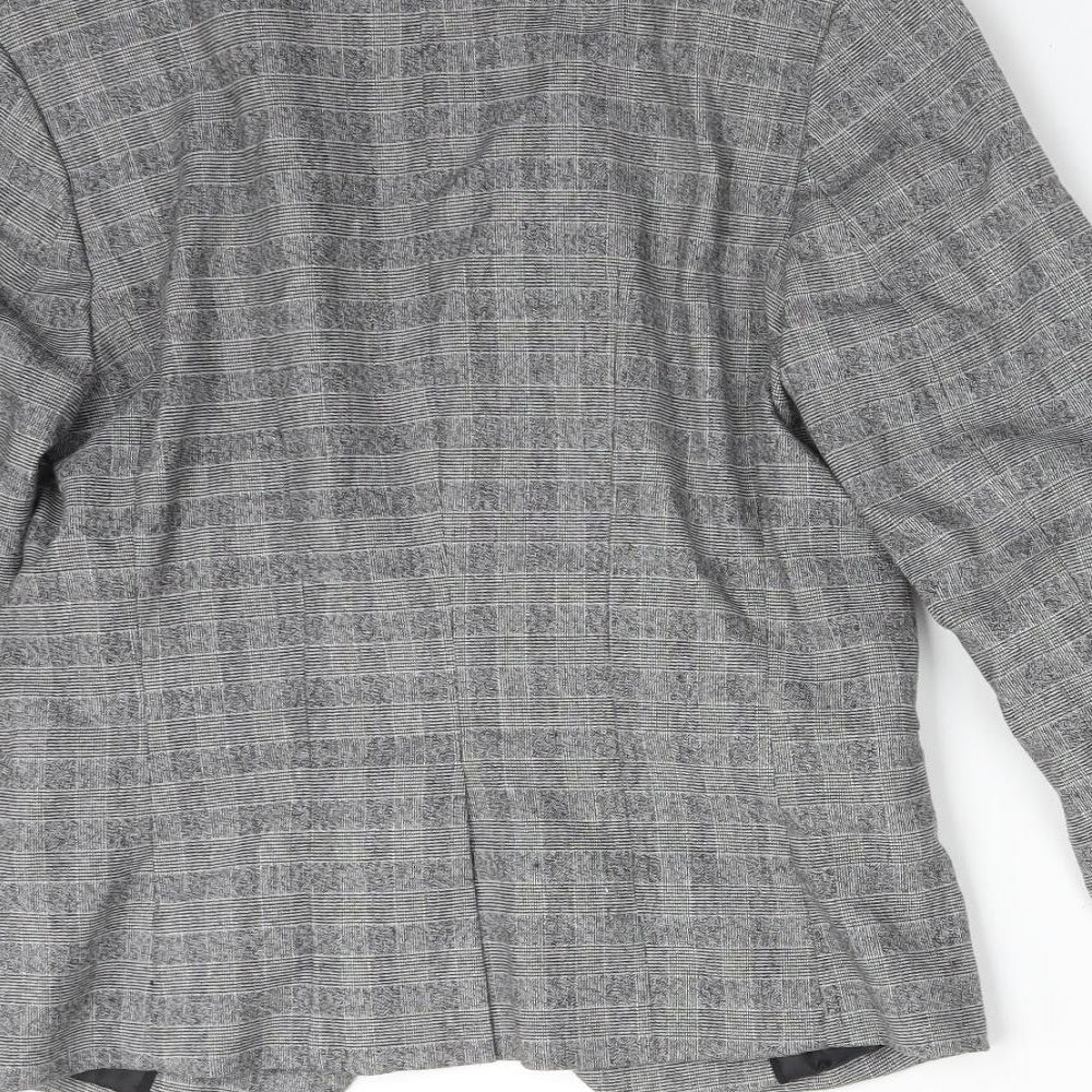 H&M Womens Multicoloured Check Polyester Jacket Suit Jacket Size 8