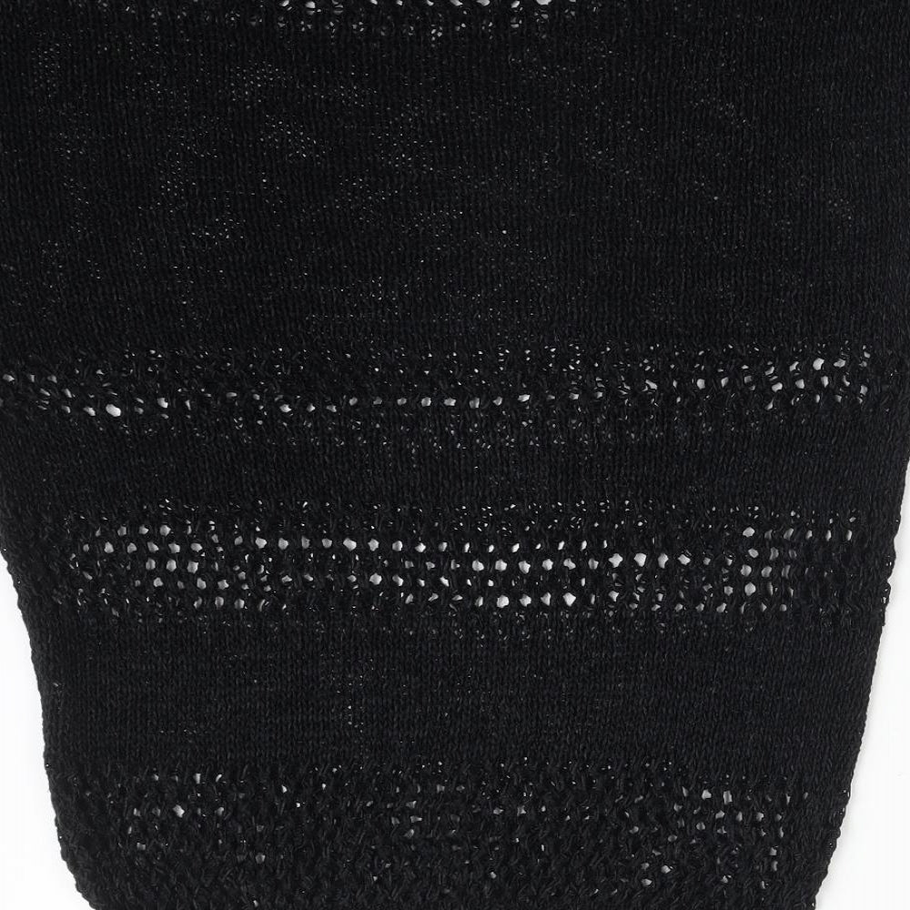 Wallis Womens Black Basic T-Shirt Size S Round Neck