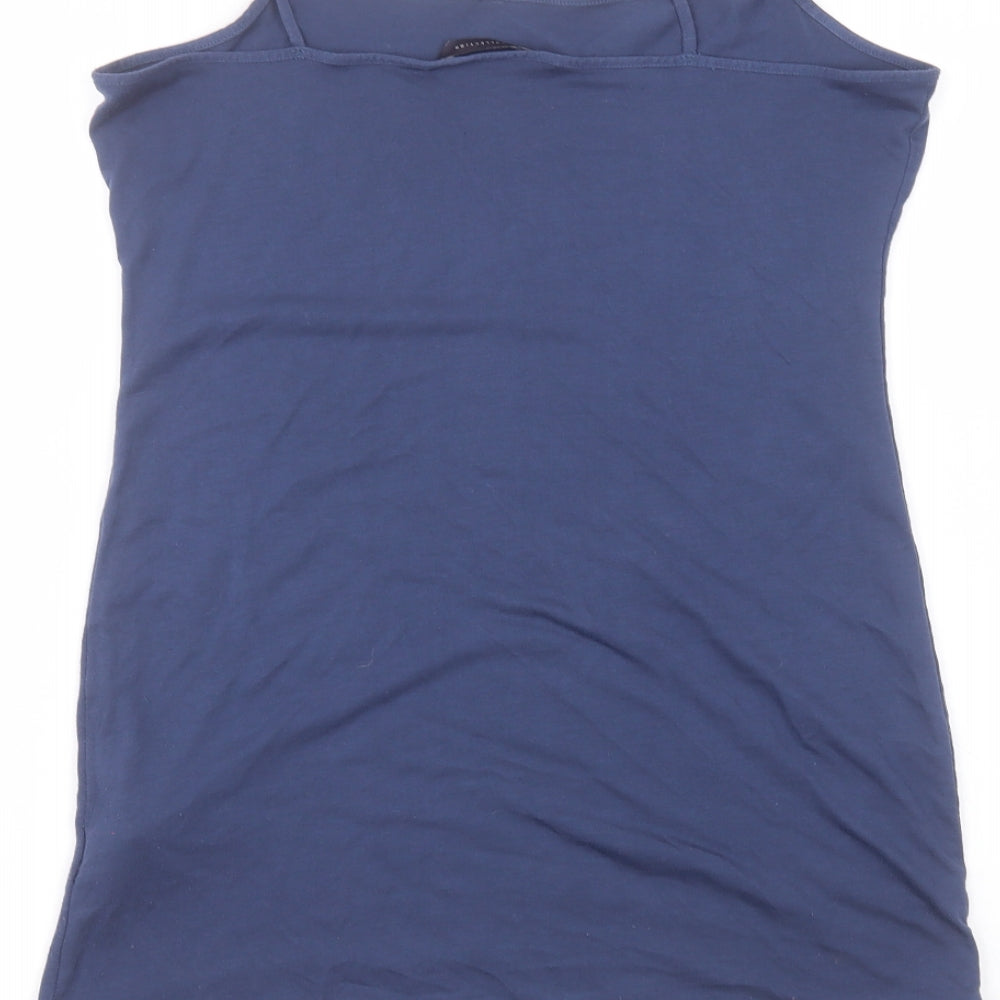 Marks & Spencer Womens Blue Polyester Basic T-Shirt Size 12 Round Neck
