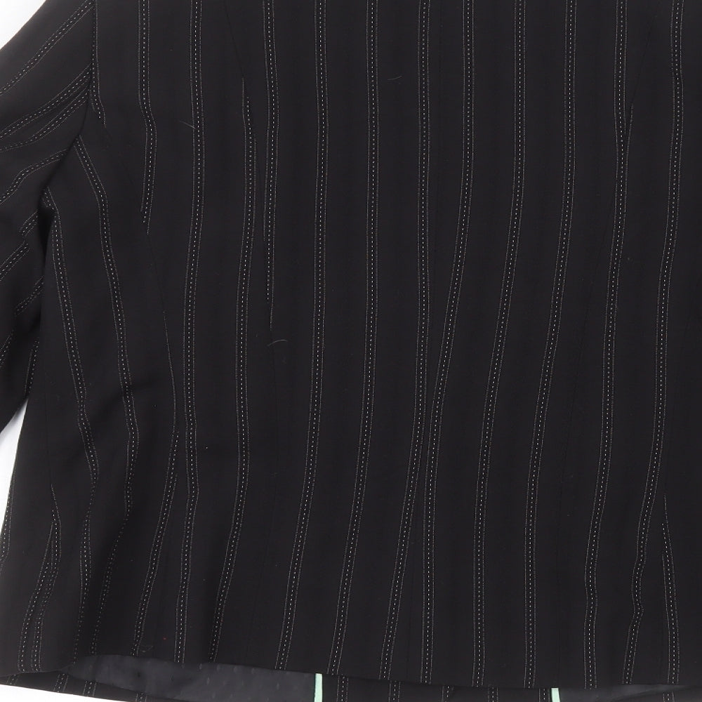 Klass Womens Black Striped Jacket Size 14
