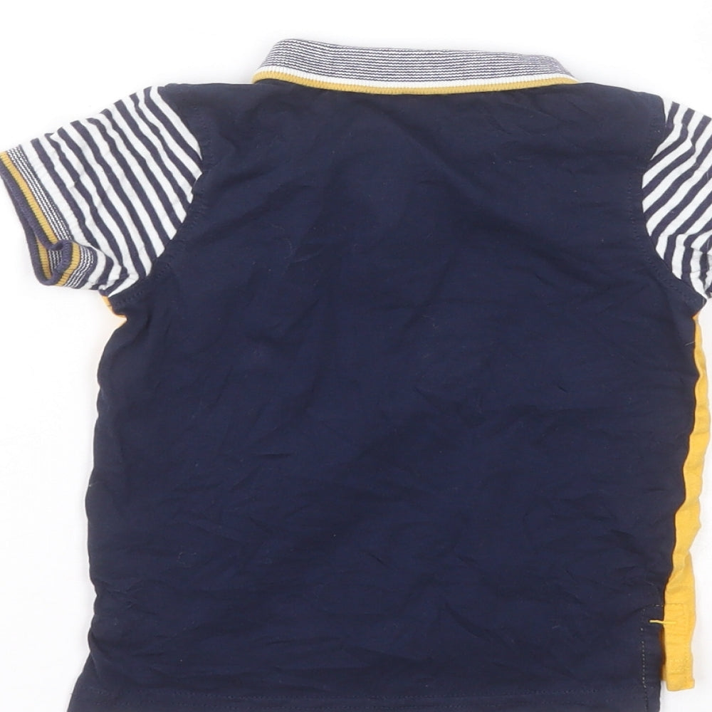 George Baby Blue Cotton Basic T-Shirt Size 12-18 Months Collared