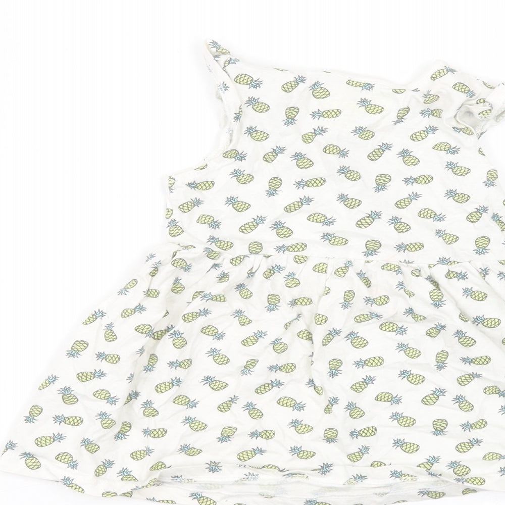 Primark Baby White Cotton A-Line Size 12-18 Months Round Neck