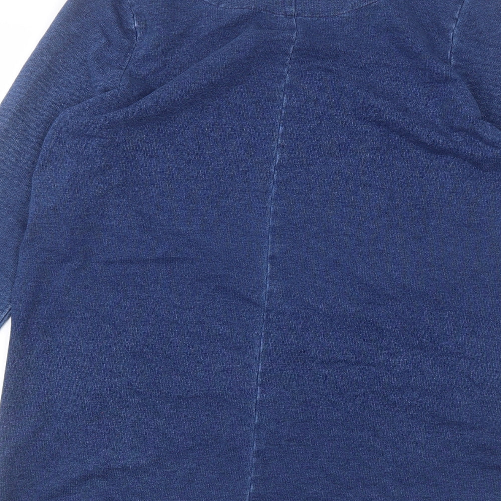 TU Womens Blue Cotton Basic T-Shirt Size 10 Round Neck